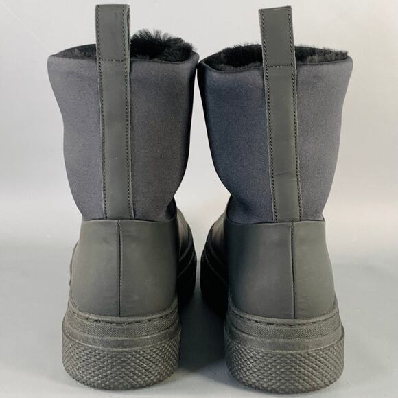 KHAITE Size 10 Culver Black Fur Lined Drawstring Rain Boots - Picture 3 of 8